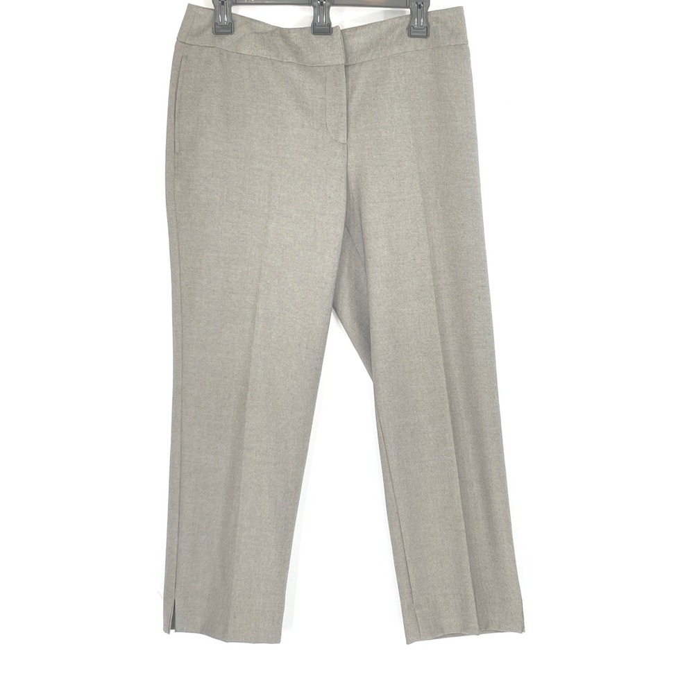 Rafaella Women Pants 10P Dress Brown Gray Micro Check Straight Leg Office